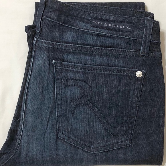 Rock & Republic Abigail Fit Dark Denim Low Rise Bootcut Jeans - 31 - Picture 1 of 16